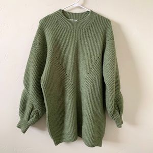 ASOS Miss Selfridge khaki sage green oversize sweater dress (size M)